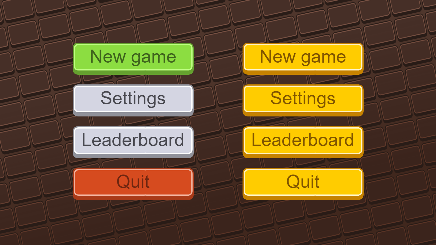 Menu buttons a free asset pack to build games with GDevelop GDevelop